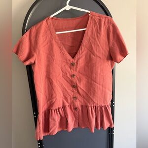 Women's Button-Down Peplum Top